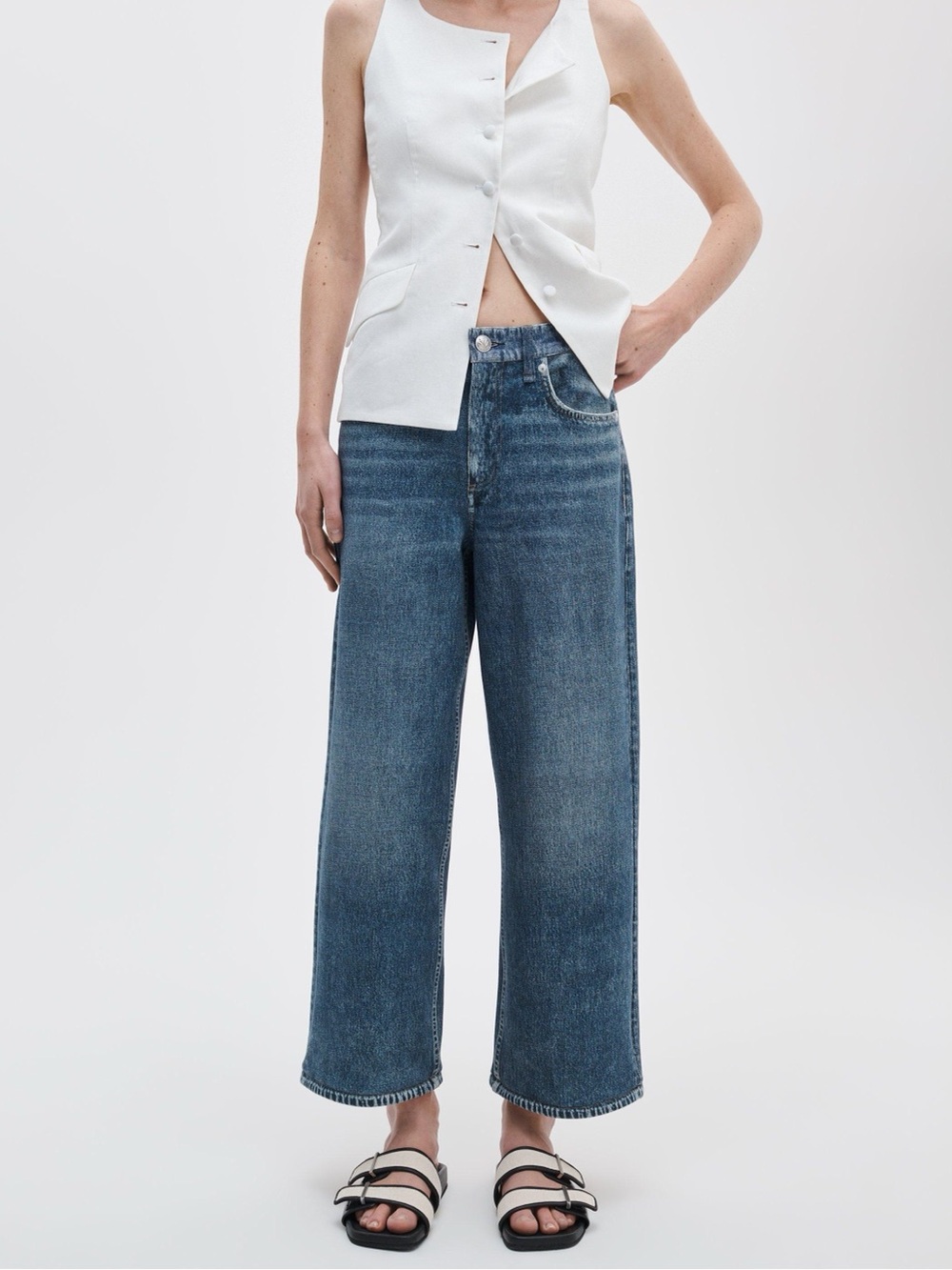 Rag & Bone Miramar Andi Ankle Wide-Leg Pant Jeans Size 28